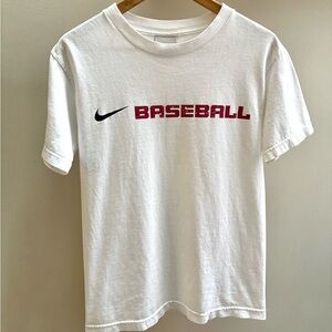 Nike Baseball VTG Y2K white silver tag t-shirt S
